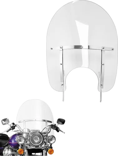 Vista 9 de XFMT Kit de Montaje de Soporte de Pantalla Parabrisas Compatible con Harley Touring Road King FLHR 1994-2023 Soporte negro.
