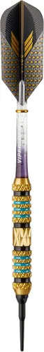 Vista 14 de Viper Wizard Soft Tip Darts, Brass Alloy Barrels with Diamond-Cut Etchings and Knurled Rings