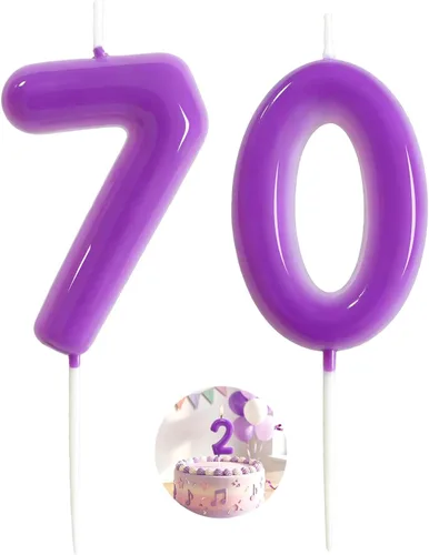 Vista 131 de Velas número 2 arcoíris con número 3D de feliz cumpleaños para decoración de fiesta de pastel de cumpleaños, suministros de celebración
