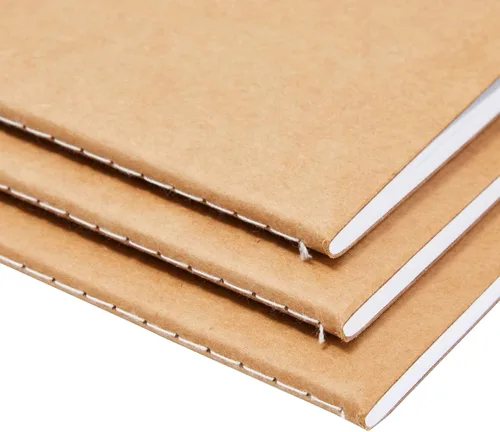 Vista 6 de Paper Junkie Cuadernos para la escuela, 4.3 x 8.2 pulgadas, marrón kraft, paquete de 48 cuadernos rayados, diarios de papel kraft para tomar notas