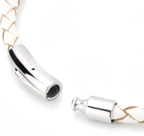 Vista 3 de BEADNOVA Extremos de cordón para hacer joyas, tapas de cuero para collar y pulsera (2 unidades / paquete, cable redondo de 0.118 in)
