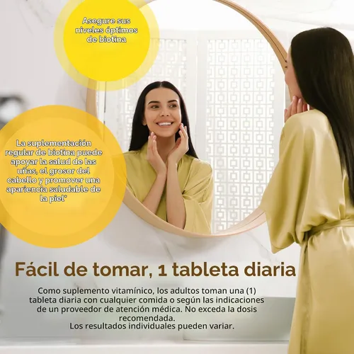 Vista 6 de 21st Century Tabletas de biotina, 10,000 mcg, sin sabor 120