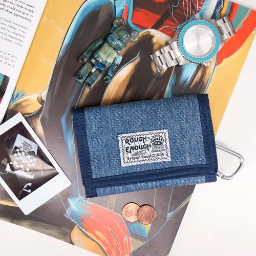 Vista 8 de Rough Enough - Cartera para hombre y niño adolescente en azul vaquero clásico fresco