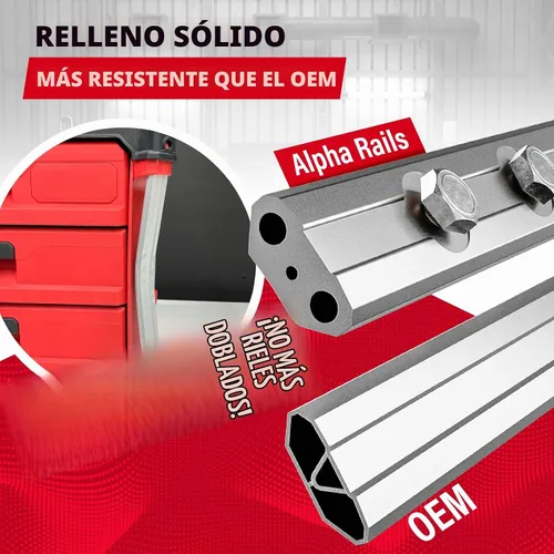 Vista 6 de Alpha Engineered Rieles de Repuesto Roscados Packout de 3.2" (81.5mm) Compatibles con Caja de Herramientas Milwaukee Packout 48-22-8424 - Rieles