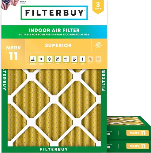 Vista 10 de Filterbuy Filtro de aire MERV 11 de 8 x 14 x 1 pulgadas para defensa de mascotas y alergias (paquete de 3), filtros electrostáticos plisados