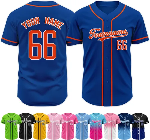 Vista 17 de Custom Baseball Jersey Stitched Personalized Name Number Baseball Shirts Sports Uniform for Men Women Boy