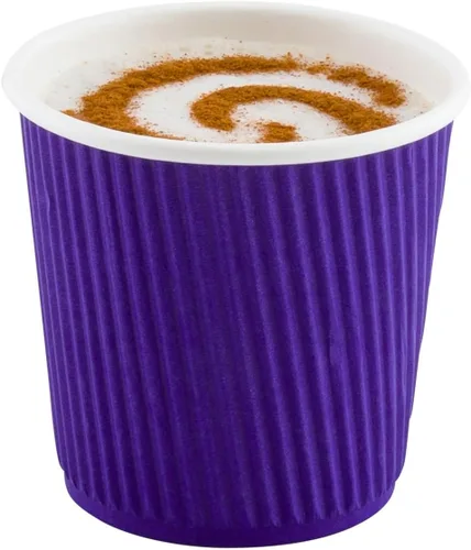 Vista 28 de Tazas para café de papel aislado, pared ondulada, kraft, 12 onzas - Caja de 25 unidades - tapas a juego: RWA0360B, RWA0360W, RWA0328LG, RWA0328GR