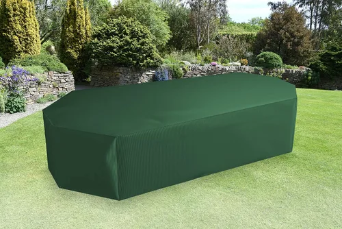Vista 2 de Bosmere Funda ovalada/rectangular para mesa y sillas, 126 pulgadas de largo x 75 pulgadas de ancho x 37 pulgadas de alto Verde