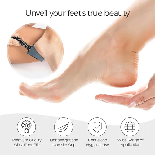 Vista 3 de Pop Sonic Lima de pie de nanocristal, removedor profesional de callos para pies y talones, raspa suave y exfoliante para pies y piel muerta