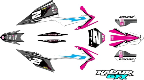 Vista 4 de Kit de gráficos para KTM Enduro 4-Stroke 250 XC-F, 350 XC-F y 450 XC-F años 2019, 2020, 2021 y 2022 Razor Series Azul-verde 16 Mil - Adhesivo