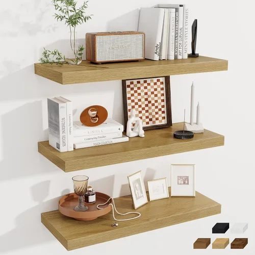 Vista 21 de Fun Memories Pequeños estantes flotantes para pared, estantes cuadrados de pared de 8 pulgadas con soportes invisibles, estantes negros para baño