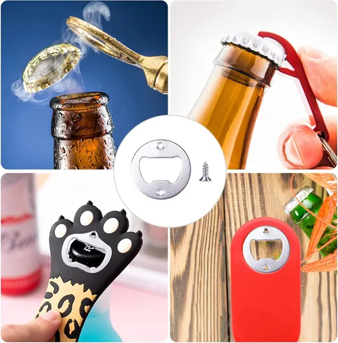 Vista 7 de 22 juegos de insertos de abridor de botellas de acero inoxidable con tornillos, piezas de hardware de metal para cerveza, vino, accesorios