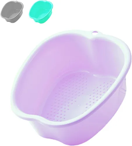 Vista 9 de AXLOFO® Cuenca de baño para remojar pies, bañera grande de plástico para remojar pies, cubo de baño para masajes de pies, ideal para quitar la piel