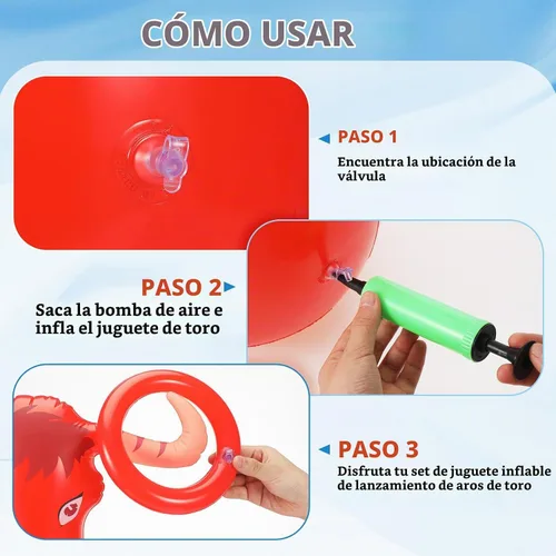 Vista 4 de Arrowbash 2 Pcs Inflatable Ring Toss Set Include 2 Inflatable Base 12 Rings for Cowboy Fiesta Rodeo Luau Beach Pool Birthday Party Supplies