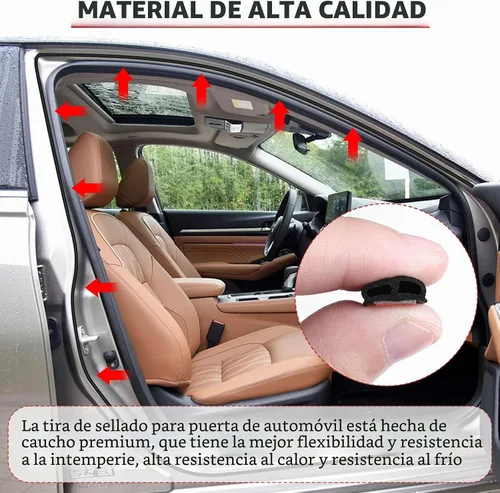Vista 3 de Tira de sello de goma para puerta de automóvil, burlete hueco doble de 39.3 pies