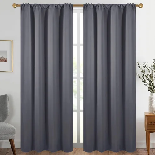 Vista 54 de Diraysid Cortinas opacas beige para dormitorio y sala de estar, cortinas con aislamiento térmico para oscurecer la habitación, 42 x 63 pulgadas, 2