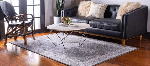 Vista 2 de Unique Loom colección Bromley - Alfombra de área Midnight (rectángulo de 2 x 3 pies 1 pulgada, gris oscuro/gris)