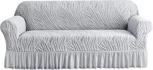 Vista 14 de MBROS Funda de sofá con falda, funda de sofá de alta elasticidad, protector de muebles para sala de estar, tela elástica de elastano, funda de sofá