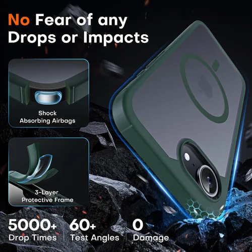 Vista 664 de TOCOL Funda para iPhone 11, compatible con Magsafe, protección completa de cámara, imanes integrados, protección contra caídas, funda translúcida