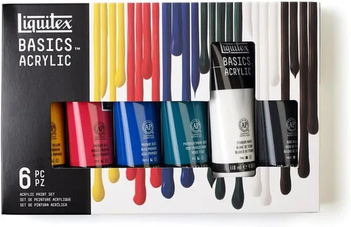 Vista 15 de Liquitex BASICS - Juego de pintura acrílica, 6 tubos de 22ml (0.74 onzas), fluorescente