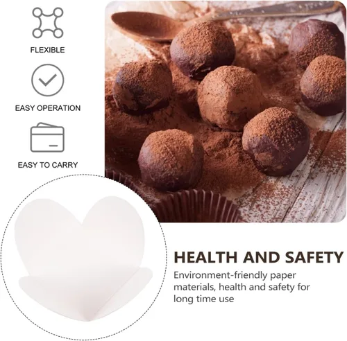 Vista 9 de 100 piezas de envoltorios de trufas para tazas de papel de chocolate para el día de San Valentín, tazas de trufas de dulces, suministros