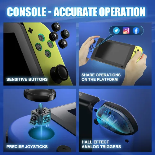 Vista 4 de Switch Controllers for Switch Console,Wireless Controller Replacement for Switch Controller Support Motion ControlDual VibrationBY