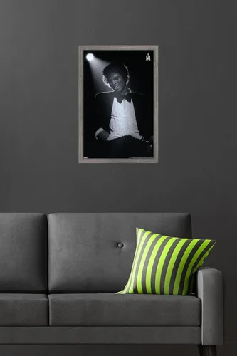 Vista 6 de Trends International Michael Jackson - Póster de pared Spotlight, 22.4 pulgadas de largo x 14.7 W, versión enmarcada en madera de granero Versión