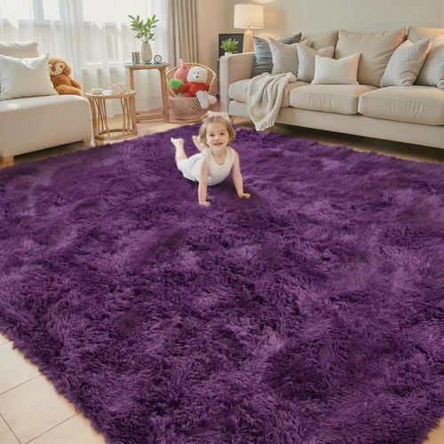 Vista 95 de Alfombras pequeñas de 2 x 3 pies, alfombra negra para dormitorio, alfombra moderna de pelo largo, alfombra pequeña, alfombra de noche esponjosa