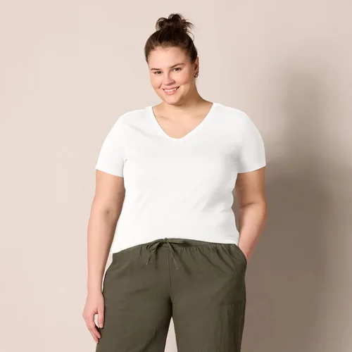 Vista 6 de Tienda Essentials Camiseta de manga corta con cuello en V para mujer, multipacks