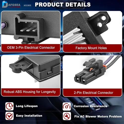 Vista 5 de Módulo de control de ventilador AC Resistencia del motor del ventilador para 2003-2007 Chevy Silverado Avalanche Suburban Tahoe, GMC Envoy Sierra