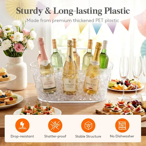 Vista 6 de Lifewit Cubo de hielo de plástico 13L para fiestas, BPA libre