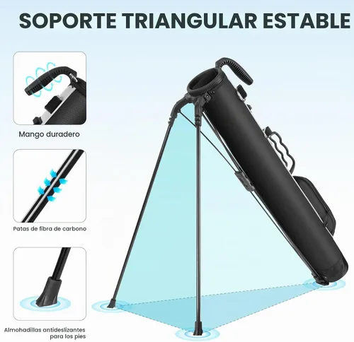 Vista 3 de Findway Bolsa de Golf con Soporte, Bolsa de Golf Pequeña para el Campo de Práctica, Par 3 y Campos Ejecutivos, Bolsa de Transporte Ligera para Palos