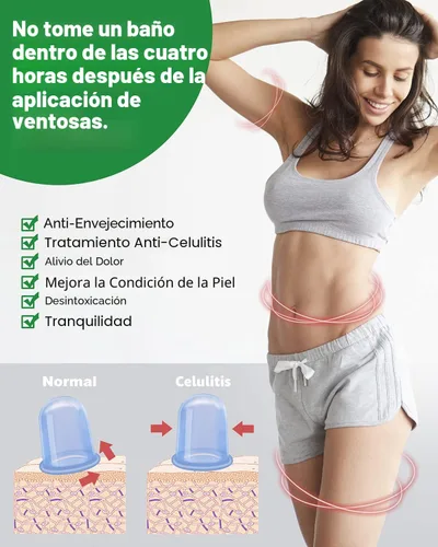 Vista 3 de Juegos de terapia de ventosas de silicona, masajeador de copa anticelulitis - Ventosa de succión al vacío para tratamiento de celulitis - Increíble