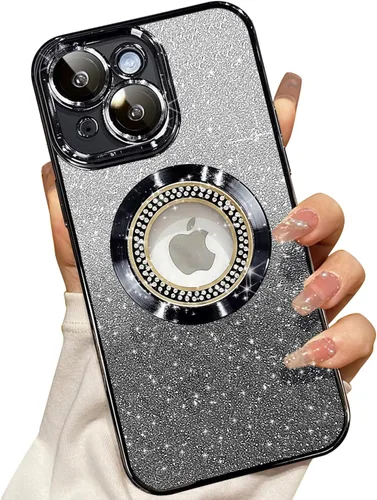 Vista 217 de Misscase Funda magnética con purpurina para iPhone 11 compatible con MagSafe, protección completa, delgada, a prueba de golpes, antiarañazos