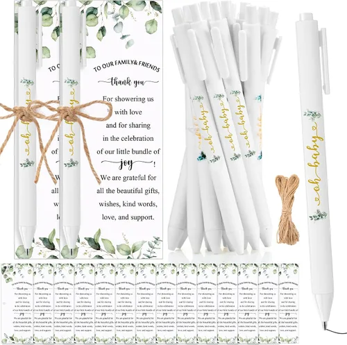 Vista 10 de Tenceur Juego de 30 bolígrafos retráctiles de tinta negra para invitados de boda en la playa, regalos de boda, regalos de boda, suministros