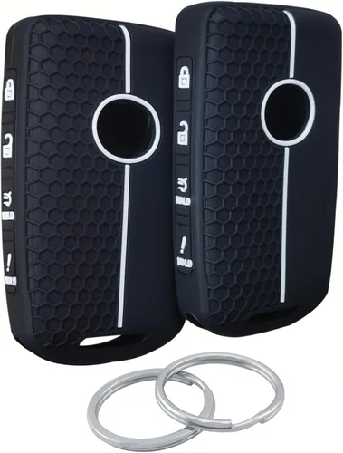 Vista 11 de 2 piezas 4 botones Funda de llave inteligente de silicona Compatible con 2023 2022 2021 2020 2019 Mazda 3 6 CX-30 CX-5 CX-9 CX-50 (Negro)