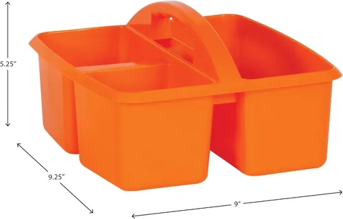 Vista 3 de Teacher Created Resources Organizador de almacenamiento de plástico portátil naranja, paquete de 6 para aulas, habitación de niños y organización