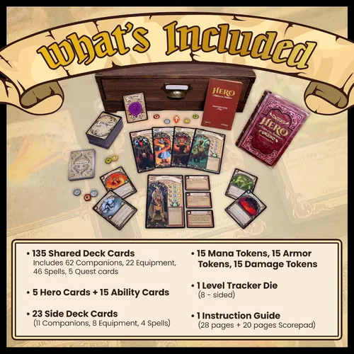 Vista 11 de Hero: Tales of The Tomes - por Tomekeeper Entertainment - Juego de cartas de batalla para adolescentes y adultos - Baraja comunitaria - Sin