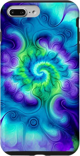 Vista 12 de Tie Dye Colorido Azul Cian Púrpura Verde Diseño Caso para iPhone 17
