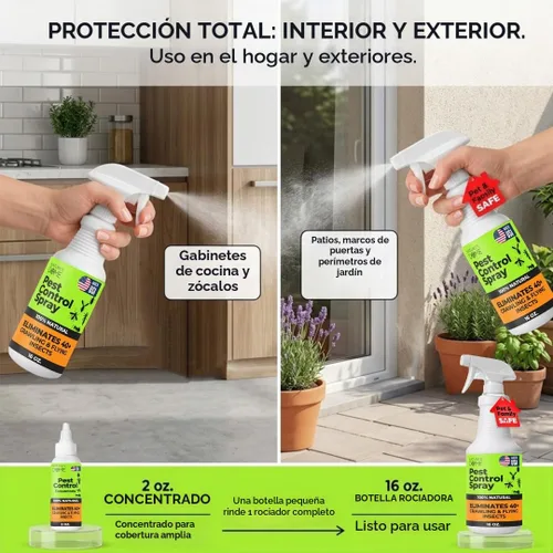 Vista 5 de Nature's Dome Spray concentrado de control de plagas de 2 onzas Spray de insectos y hormigas – Cada botella hace 16 onzas Spray de insectos