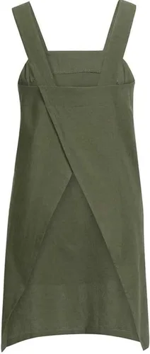 Vista 6 de WROLEM Delantal con espalda cruzada para mujer, con bolsillos grandes, cocina para el hogar, restaurante, cafetería, trabajos de jardinería Verde