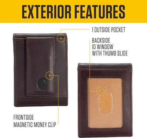 Vista 5 de Carhartt Carteras duraderas de cuero marrón aceitado, para hombre, disponibles en varios estilos