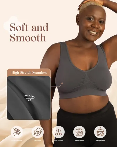 Vista 25 de Coobie Brasier sin costuras de cobertura completa para mujer con acolchado extraíble para mayor comodidad