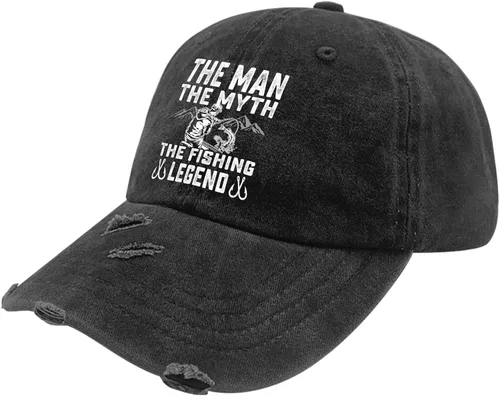 Vista 2 de The Man The Myth The Fishing Legend Sombrero de sol Mujer Sombrero de béisbol AllBlack Hombres Sombreros Regalos para Hijo Sombreros de Entrenamiento