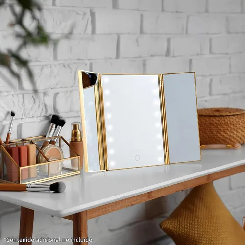 Vista 5 de Get Trend Regalos de Harry Potter, espejo de tocador LED con luces, espejo de maquillaje para escritorio, dormitorio, decoración de habitación Multi