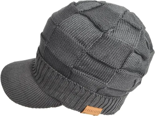 Vista 2 de Gorro de punto para hombre con visera Skullcap Cadet Newsboy Cap Ski Winter Hat