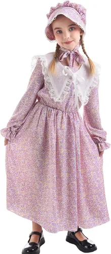 Vista 78 de Nuoqi - Vestidos de pionera para niñas, disfraz colonial