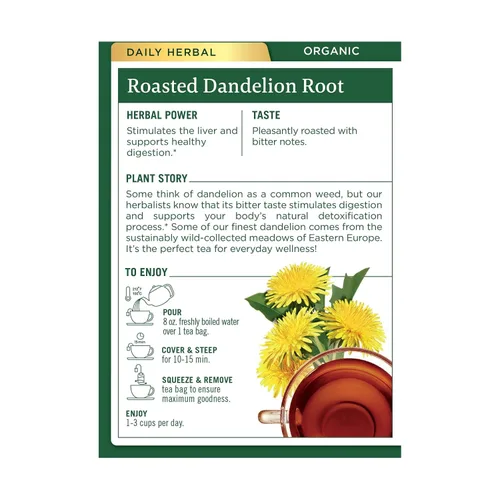 Vista 2 de Traditional Medicinals, Raíz de diente de león tostado con té orgánico, 16