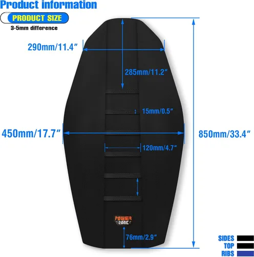 Vista 4 de Funda universal para asiento de motocicleta, agarre de goma antideslizante, costura suave para Yozma In10 CRF WR WRF RMZ YZF SXF EXC EXC XC SX CR