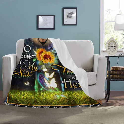Vista 2 de Manta de memoria amorosa personalizada, no Longer be My Side but Forever in My Heart